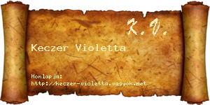 Keczer Violetta névjegykártya